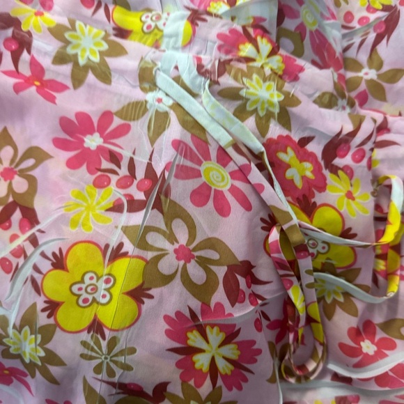 Pink and Yellow Floral Wide Leg Jumpsuit - Picture 8 of 8